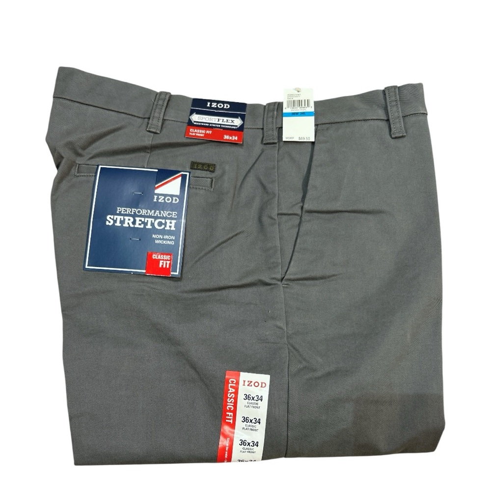 IZOD Men's Classic Fit Gray Pants